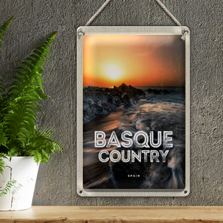 Blechschild Reise 20x30cm Basque Country Spain Baskenland