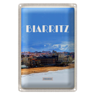 Blechschild Reise 20x30cm Biaritz France Reiseziel Urlaub