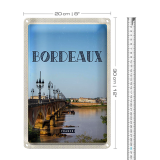 Blechschild Reise 20x30cm Bordeaux France Reiseziel