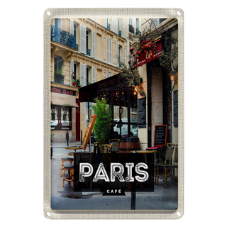 Blechschild Reise 20x30cm Paris Cafe Reiseziel Poster