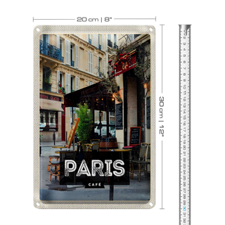 Blechschild Reise 20x30cm Paris Cafe Reiseziel Poster