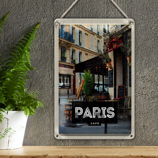 Blechschild Reise 20x30cm Paris Cafe Reiseziel Poster