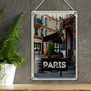 Blechschild Reise 20x30cm Paris Cafe Reiseziel Poster