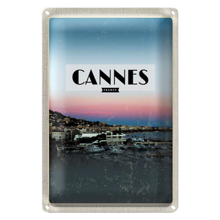 Blechschild Reise 20x30cm Cannes France Panorama Bild Urlaub