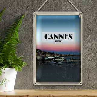 Blechschild Reise 20x30cm Cannes France Panorama Bild Urlaub