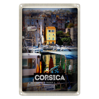 Blechschild Reise 20x30cm Corsica France Urlaubsort Meer