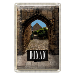 Blechschild Reise 20x30cm Dinan France Stadtmauer Schloss