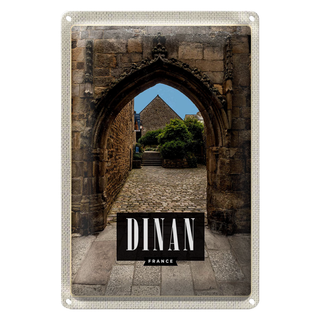 Blechschild Reise 20x30cm Dinan France Stadtmauer Schloss