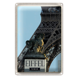 Blechschild Reise 20x30cm Eiffel Tower Paris Reiseziel Tourismus