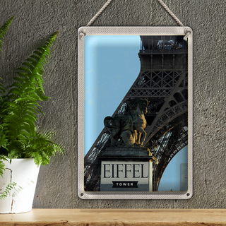 Blechschild Reise 20x30cm Eiffel Tower Paris Reiseziel Tourismus