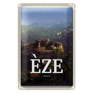 Blechschild Reise 20x30cm Eze France schönste Panorama Urlaub
