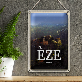 Blechschild Reise 20x30cm Eze France schönste Panorama Urlaub