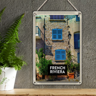 Blechschild Reise 20x30cm French Riviera Reiseziel Tourismus
