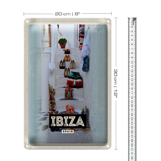 Blechschild Reise 20x30cm Ibiza Spain Urlaub Meer