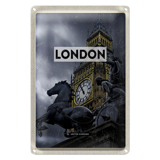 Blechschild Reise 20x30cm London Big Ben Queen Elizabeth Tower
