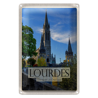 Blechschild Reise 20x30cm Sanctuaires Notre-Dame de Lourdes