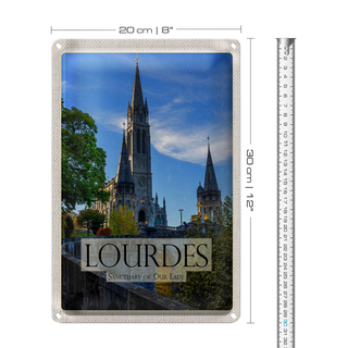 Blechschild Reise 20x30cm Sanctuaires Notre-Dame de Lourdes