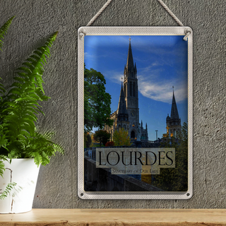 Blechschild Reise 20x30cm Sanctuaires Notre-Dame de Lourdes