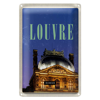 Blechschild Reise 20x30cm Louvre Museum Reiseziel