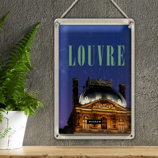 Blechschild Reise 20x30cm Louvre Museum Reiseziel