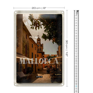 Blechschild Reise 20x30cm Mallorca Spain Urlaubsort Altstadt