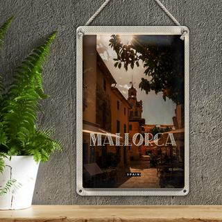 Blechschild Reise 20x30cm Mallorca Spain Urlaubsort Altstadt