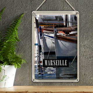 Blechschild Reise 20x30cm Marseille France Meer Urlaub