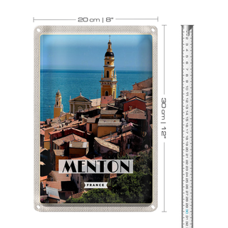 Blechschild Reise 20x30cm Manton France Meer Urlaub