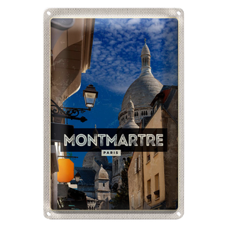 Blechschild Reise 20x30cm Montmartre Paris Hügel Reiseziel