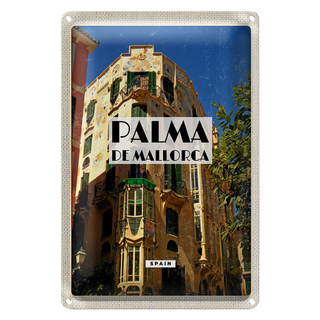 Blechschild Reise 20x30cm Palma de Mallorca Spain Altstadt