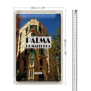 Blechschild Reise 20x30cm Palma de Mallorca Spain Altstadt