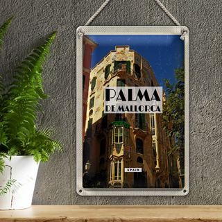 Blechschild Reise 20x30cm Palma de Mallorca Spain Altstadt