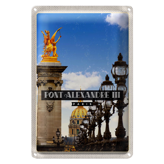 Blechschild Reise 20x30cm Pont Alexandre III Paris Reiseziel