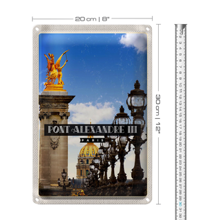 Blechschild Reise 20x30cm Pont Alexandre III Paris Reiseziel