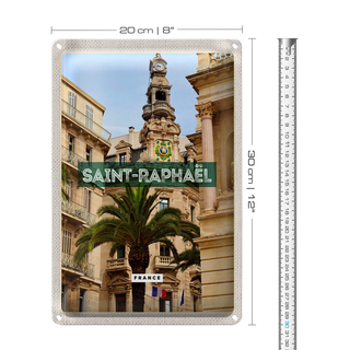 Blechschild Reise 20x30cm Saint-Raphaël France Hafenstadt