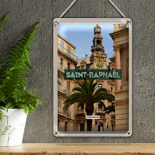 Blechschild Reise 20x30cm Saint-Raphaël France Hafenstadt
