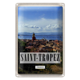 Blechschild Reise 20x30cm Saint-Tropez France Panorama Poster