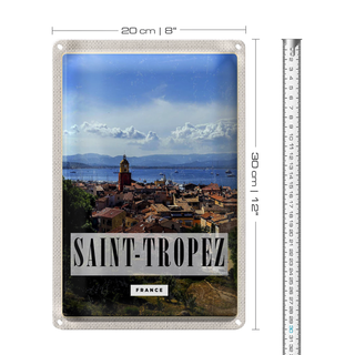 Blechschild Reise 20x30cm Saint-Tropez France Panorama Poster