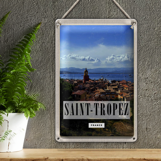 Blechschild Reise 20x30cm Saint-Tropez France Panorama Poster
