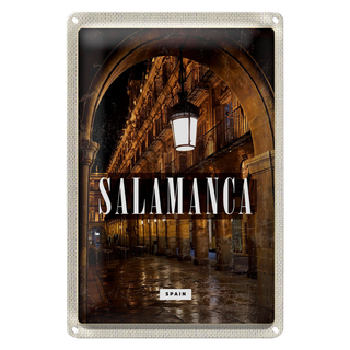 Blechschild Reise 20x30cm Salamanca Spain Architektur Retro