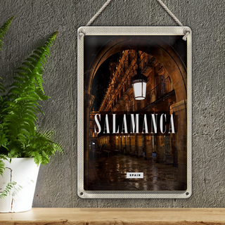 Blechschild Reise 20x30cm Salamanca Spain Architektur Retro