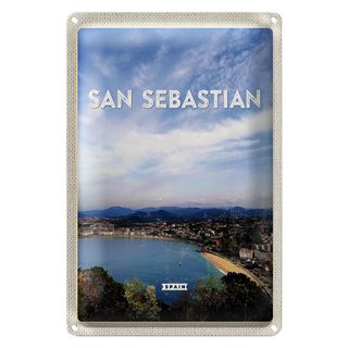 Blechschild Reise 20x30cm San Sebastian Spain Meer Urlaub Sonne