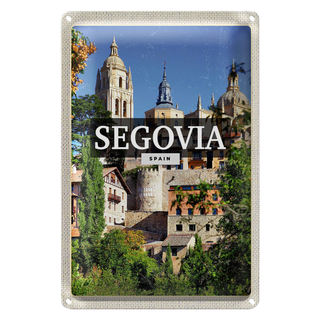 Blechschild Reise 20x30cm Segovia Spain Architektur