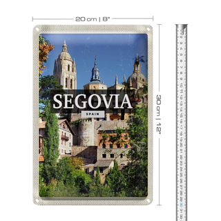 Blechschild Reise 20x30cm Segovia Spain Architektur