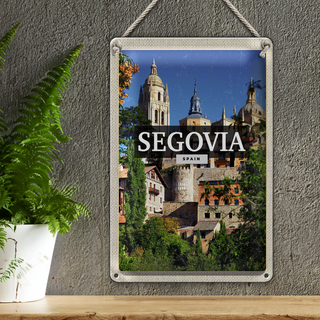 Blechschild Reise 20x30cm Segovia Spain Architektur
