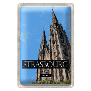 Blechschild Reise 20x30cm Strasbourg France Kathedrale