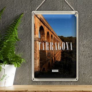 Blechschild Reise 20x30cm Tarragona Spain Hafenstadt Mittelalter