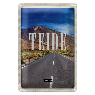 Blechschild Reise 20x30cm Teide Spain Erhebung Retro
