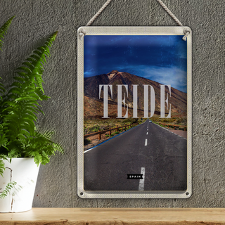 Blechschild Reise 20x30cm Teide Spain Erhebung Retro