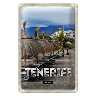 Blechschild Reise 20x30cm Tenerife Spain Urlaub Strand Palmen